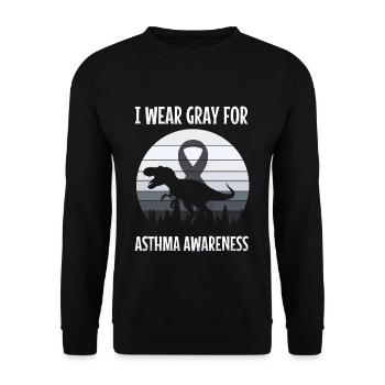 Ich Trage Grau Für Asthma Bewusstsein Mit - Unisex Pullover - Schwarz - Vorne - Alina (178cm) & Michal (187cm)
