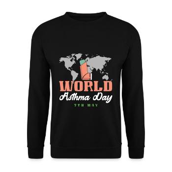 Welt-Asthma-Tag Bewusstsein 7. Mai - Unisex Pullover - Schwarz - Vorne - Alina (178cm) & Michal (187cm)
