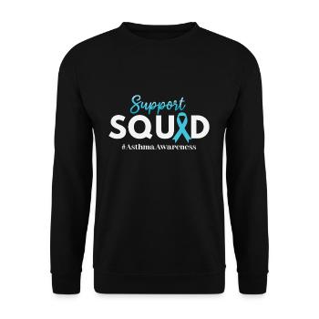 Asthma Bewusstsein Support Squad - Unisex Pullover - Schwarz - Vorne - Alina (178cm) & Michal (187cm)