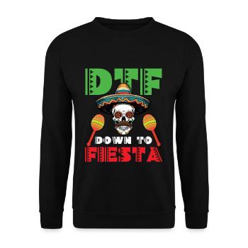 Cinco De Mayo DTF Down To Fiesta - Unisex Pullover - Schwarz - Vorne - Alina (178cm) & Michal (187cm)