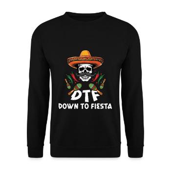 Cinco De Mayo : DTF Down To Fiesta Sombrero Skull - Sweat-shirt Unisexe - noir - Devant - Alina (178cm) & Michal (187cm)