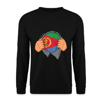 Eritrea Stolz Entfaltet Flagge - Unisex Pullover - Schwarz - Vorne - Alina (178cm) & Michal (187cm)