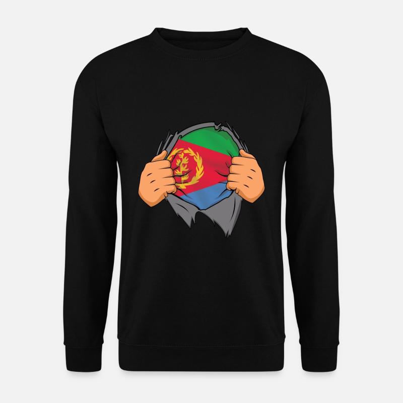 Eritrea Stolz Entfaltet Flagge - Unisex Pullover - Schwarz