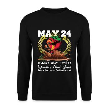 Eritrea May 24 Frieden Verankert Auf Widerstand - Unisex Pullover - Schwarz - Vorne - Alina (178cm) & Michal (187cm)