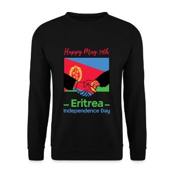 Eritrea Unabhängigkeitstag Handschlag Motiv - Unisex Pullover - Schwarz - Vorne - Alina (178cm) & Michal (187cm)