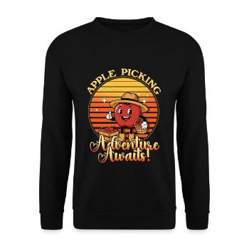 Apple Picking Adventure Awaits Apple Picker Apple - Unisex Sweatshirt - black - Front - Alina (178cm) & Michal (187cm)
