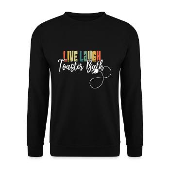 Live Lachen Toaster Bad Meme Lustig Retro - Unisex Pullover - Schwarz - Vorne - Alina (178cm) & Michal (187cm)