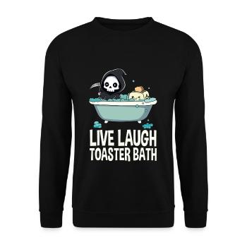 Live Laugh Grille-pain Bain Meme Drôle - Sweat-shirt Unisexe - noir - Devant - Alina (178cm) & Michal (187cm)