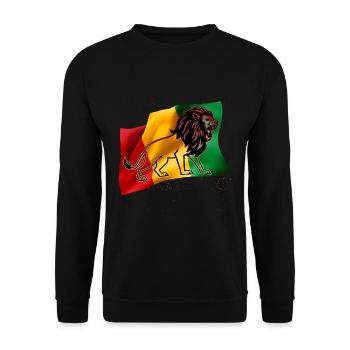 Drapeau ROuge Jaune Vert Rasta Lion - Sweat-shirt Unisexe - noir - Devant - Alina (178cm) & Michal (187cm)