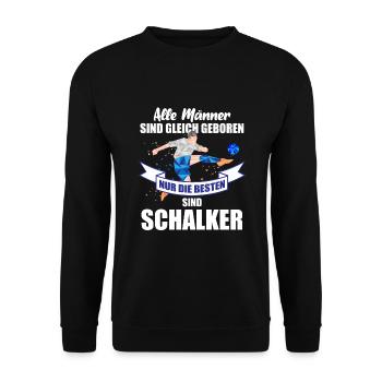 Nur die Besten sind Schalker Geschenkidee - Unisex Pullover - Schwarz - Vorne - Alina (178cm) & Michal (187cm)