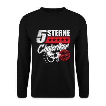 5 Sterne Choleriker Schreihals Büro Geschenkidee - Unisex Pullover - Schwarz - Vorne - Alina (178cm) & Michal (187cm)