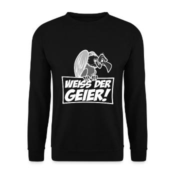 Weiss der Geier - Unisex Pullover - Schwarz - Vorne - Alina (178cm) & Michal (187cm)