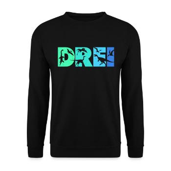 Kinder 3 Jahre Dino 3. Geburtstag Dinosaurier - Unisex Pullover - Schwarz - Vorne - Alina (178cm) & Michal (187cm)