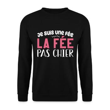 Je Suis Une Fée, La Fée Pas Chier - Sweat-shirt Unisexe - noir - Devant - Alina (178cm) & Michal (187cm)