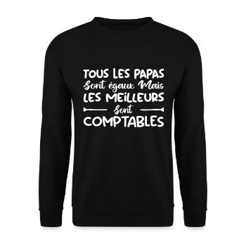 papas sont égaux mais les meilleurs sont comptable - Sweat-shirt Unisexe - noir - Devant - Alina (178cm) & Michal (187cm)