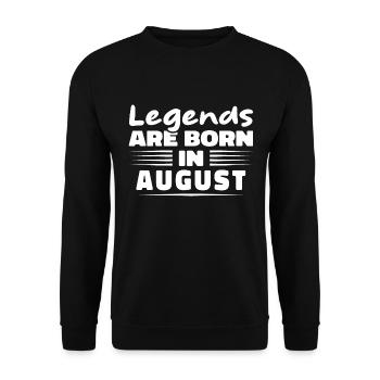 Legenden werden im August geboren - Unisex Pullover - Schwarz - Vorne - Alina (178cm) & Michal (187cm)