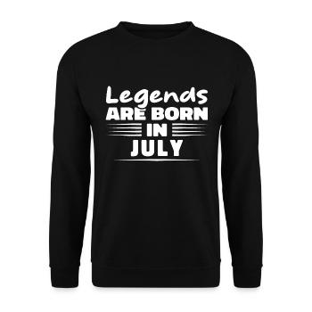 Die Legenden werden im Juli geboren - Unisex Pullover - Schwarz - Vorne - Alina (178cm) & Michal (187cm)