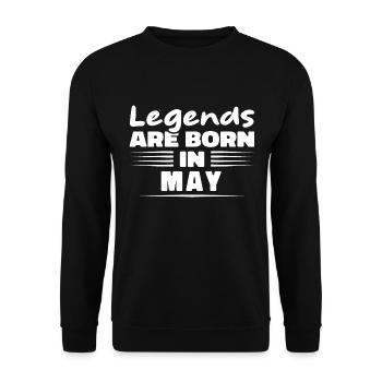 Im Mai werden Legenden geboren - Unisex Pullover - Schwarz - Vorne - Alina (178cm) & Michal (187cm)
