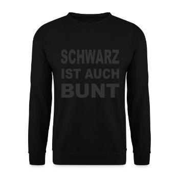 lustige Sprüche für schwarz ist deine Farbe - Unisex Pullover - Schwarz - Vorne - Alina (178cm) & Michal (187cm)