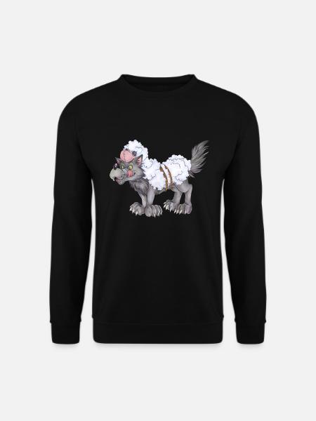 Lustiger Wolf im Schafspelz Geschenk Humor - Unisex Pullover - Schwarz