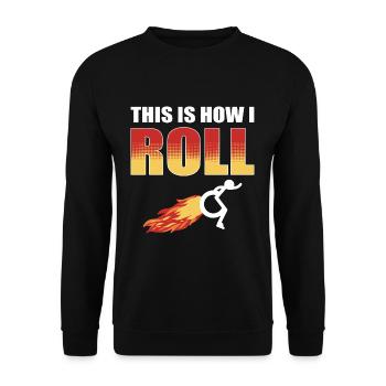 Rollstuhl - Unisex Pullover - Schwarz - Vorne - Alina (178cm) & Michal (187cm)