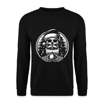 Santa Claus Skull with Christmas Ornament - Unisex Sweatshirt - black - Front - Alina (178cm) & Michal (187cm)