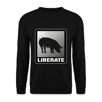 Liberate Vegan Animal Liberation - Unisex Sweatshirt - black - Front - Alina (178cm) & Michal (187cm)