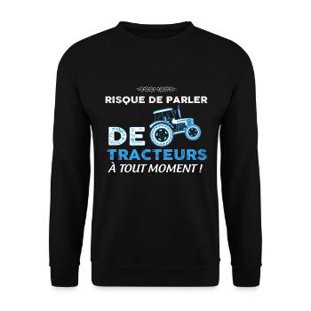 Mon tracteur je l'aime humour tracteur - Sweat-shirt Unisexe - noir - Devant - Alina (178cm) & Michal (187cm)