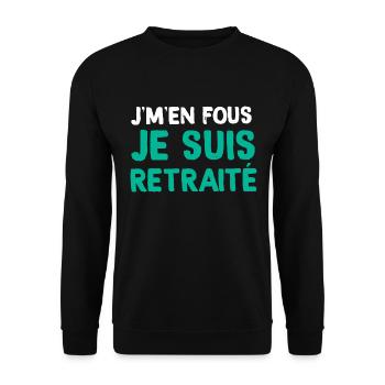 Citation Retraité Message Drôle Pour Homme - Sweat-shirt Unisexe - noir - Devant - Alina (178cm) & Michal (187cm)