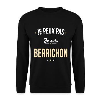 Je peux pas je suis Berrichon - Sweat-shirt Unisexe - noir - Devant - Alina (178cm) & Michal (187cm)