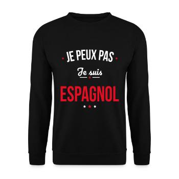 Je peux pas je suis Espagnol - Sweat-shirt Unisexe - noir - Devant - Alina (178cm) & Michal (187cm)