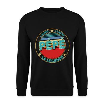 Mon Pépé le mythe la legende Papy Vintage - Sweat-shirt Unisexe - noir - Devant - Alina (178cm) & Michal (187cm)