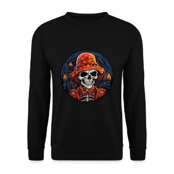 Halloween Skull - Unisex Sweatshirt - black - Front - Alina (178cm) & Michal (187cm)