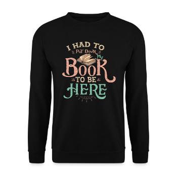 book - Unisex Sweatshirt - black - Front - Alina (178cm) & Michal (187cm)