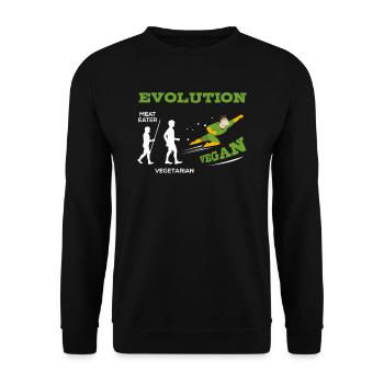 Vegan Veganer Veganerin Veganismus Bio Geschenk - Unisex Pullover - Schwarz - Vorne - Alina (178cm) & Michal (187cm)