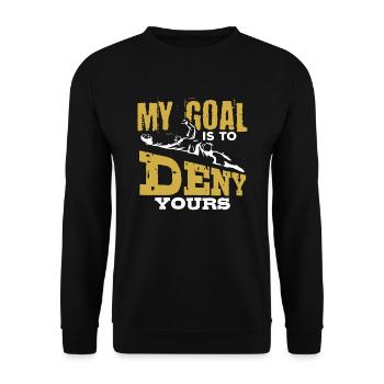 Gardien de but de football But de gardien de but de gardien de but de football - Sweat-shirt Unisexe - noir - Devant - Alina (178cm) & Michal (187cm)