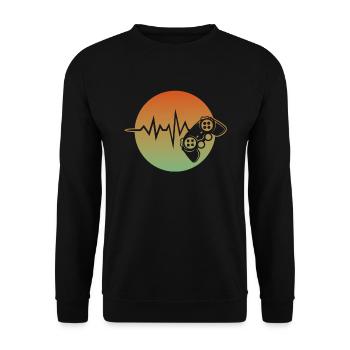 Cadeau de jeu Gaming Gamer Controller Heartbeat Controller Gamer - Sweat-shirt Unisexe - noir - Devant - Alina (178cm) & Michal (187cm)