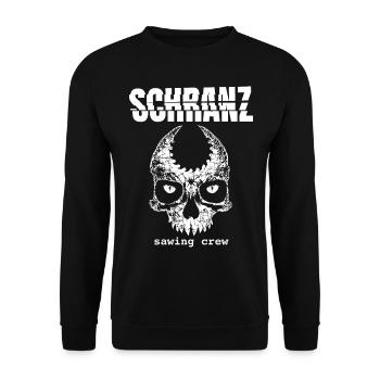Schranz Sawing Crew - Unisex Pullover - Schwarz - Vorne - Alina (178cm) & Michal (187cm)