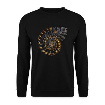 Fibonacci Spirale - Unisex Pullover - Schwarz - Vorne - Alina (178cm) & Michal (187cm)