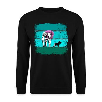 Poop Art Lady - Unisex Pullover - Schwarz - Vorne - Alina (178cm) & Michal (187cm)