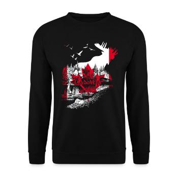 ELCH KANADA FLAGGE URLAUB - Unisex Pullover - Schwarz - Vorne - Alina (178cm) & Michal (187cm)