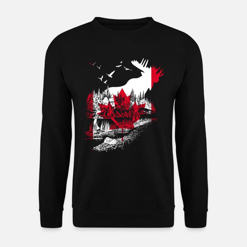 MOOSE CANADA FLAG HOLIDAY - Unisex Sweatshirt - black