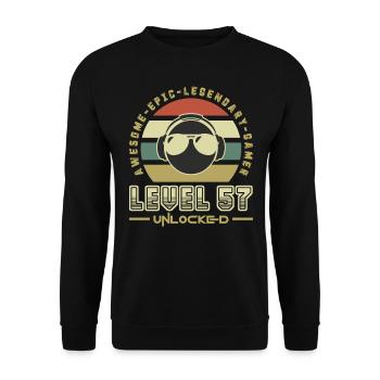 Level 57 - Unisex Sweatshirt - black - Front - Alina (178cm) & Michal (187cm)