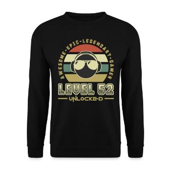 Level 52 - Unisex Sweatshirt - black - Front - Alina (178cm) & Michal (187cm)