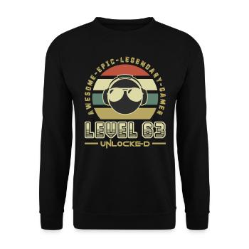 63 - Unisex Sweatshirt - black - Front - Alina (178cm) & Michal (187cm)