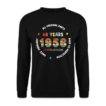 68 Years Old Made In 1956 Vintage February 1956 - Sweat-shirt Unisexe - noir - Devant - Alina (178cm) & Michal (187cm)