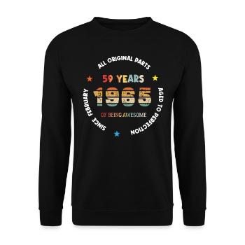 59 Years Old Made In 1965 Vintage February 1965 - Unisex Sweatshirt - black - Front - Alina (178cm) & Michal (187cm)