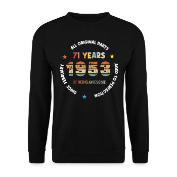 71 Years Old Made In 1953 Vintage February 1953 - Unisex Sweatshirt - black - Front - Alina (178cm) & Michal (187cm)