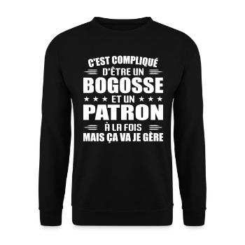 It's Hard To Be A Bogosse And A - Unisex Sweatshirt - black - Front - Alina (178cm) & Michal (187cm)