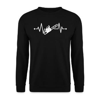 Chainsaw Heartbeat Lumberjack Lumberjack - Unisex Sweatshirt - black - Front - Alina (178cm) & Michal (187cm)
